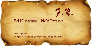 Füzessy Márton névjegykártya