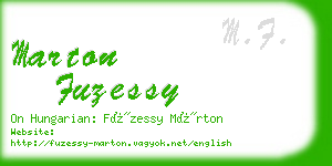 marton fuzessy business card